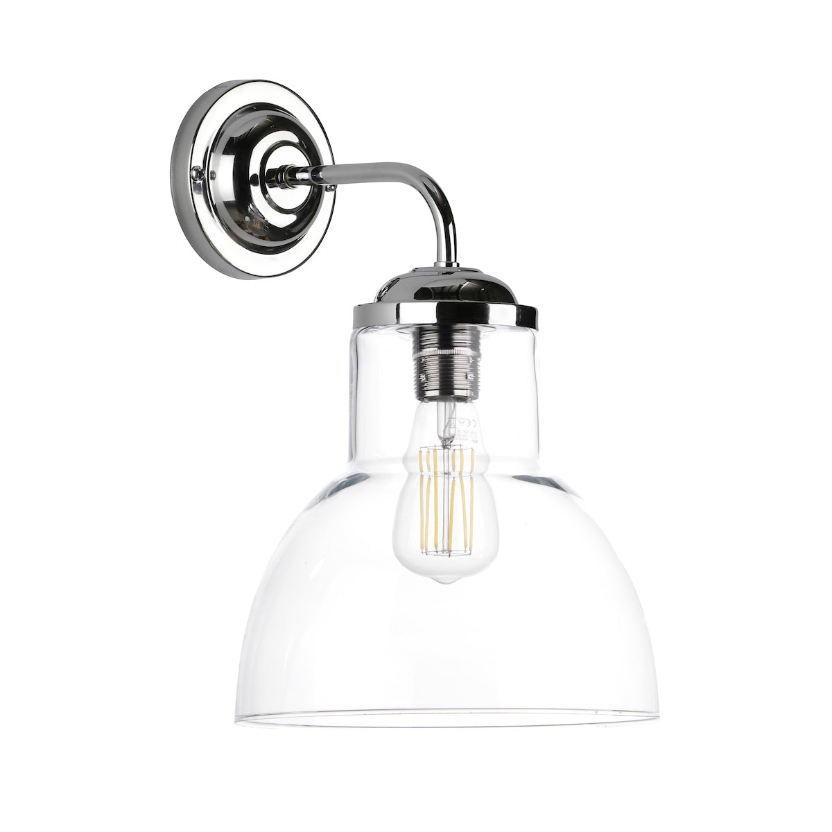 David Hunt Upton Wall Light Chrome / Clear – from Amos Lighting + Home