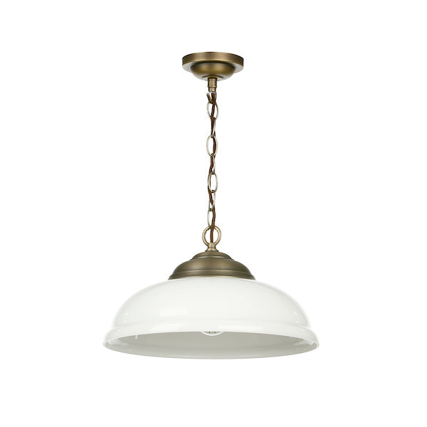 David Hunt Webster Opal Glass & Antique Brass Pendant – from Amos Lighting + Home