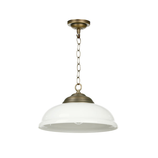 David Hunt Webster Opal Glass & Antique Brass Pendant – from Amos Lighting + Home