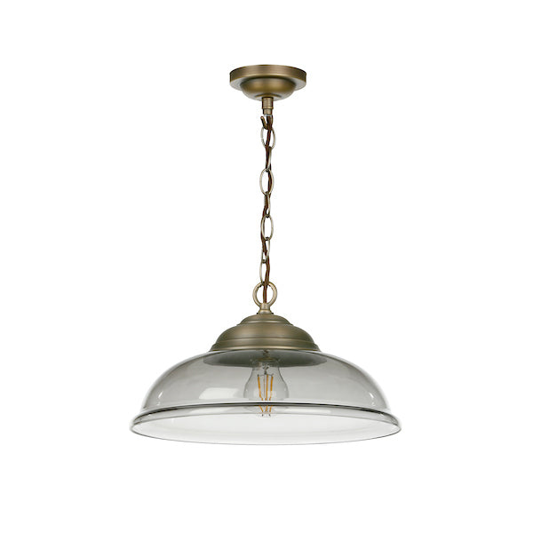 David Hunt Webster Smoked Glass & Antique Brass Pendant – from Amos Lighting + Home