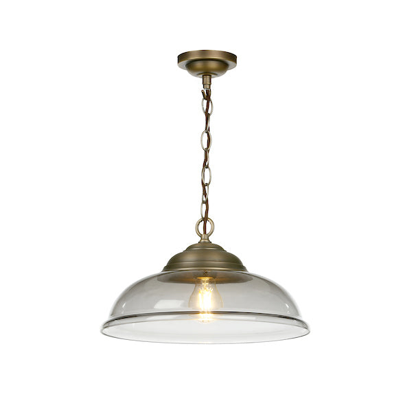 David Hunt Webster Smoked Glass & Antique Brass Pendant – from Amos Lighting + Home