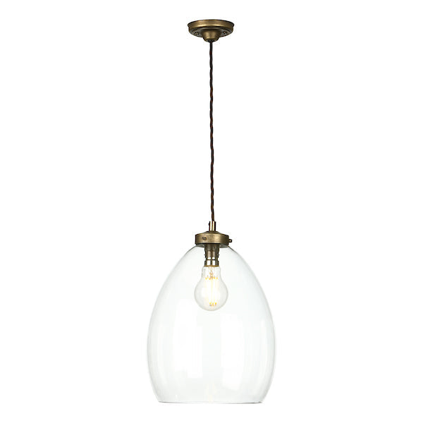 David Hunt Yeovil Single Pendant Aged Brass – from Amos Lighting + Home