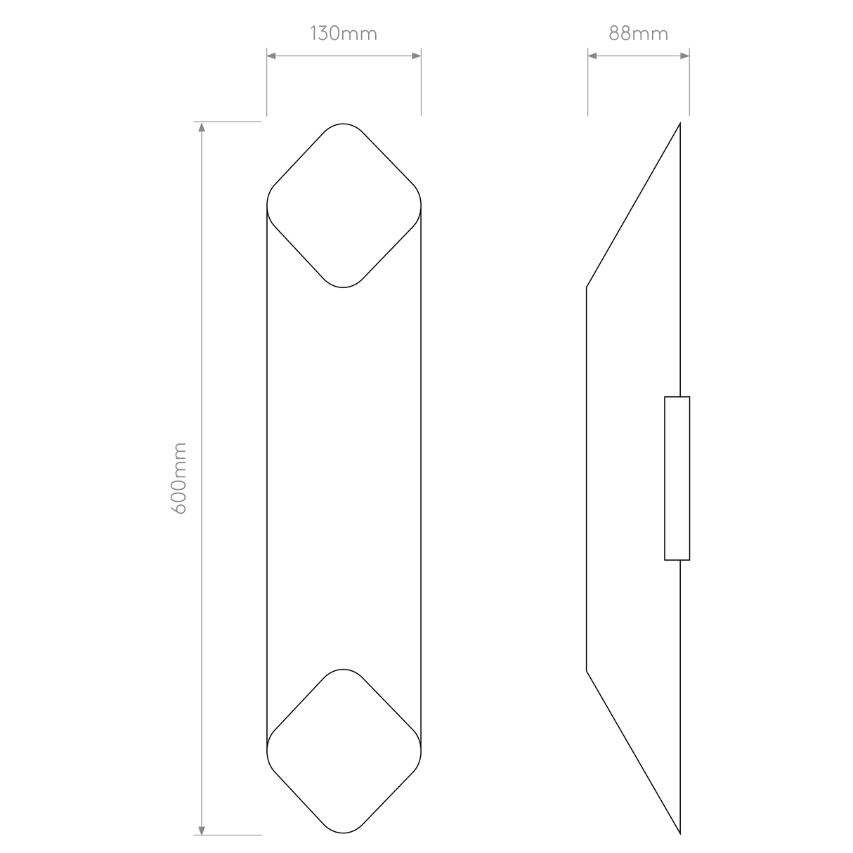 Astro Ako 600 Phase Matt White/Gold Interior Wall Light