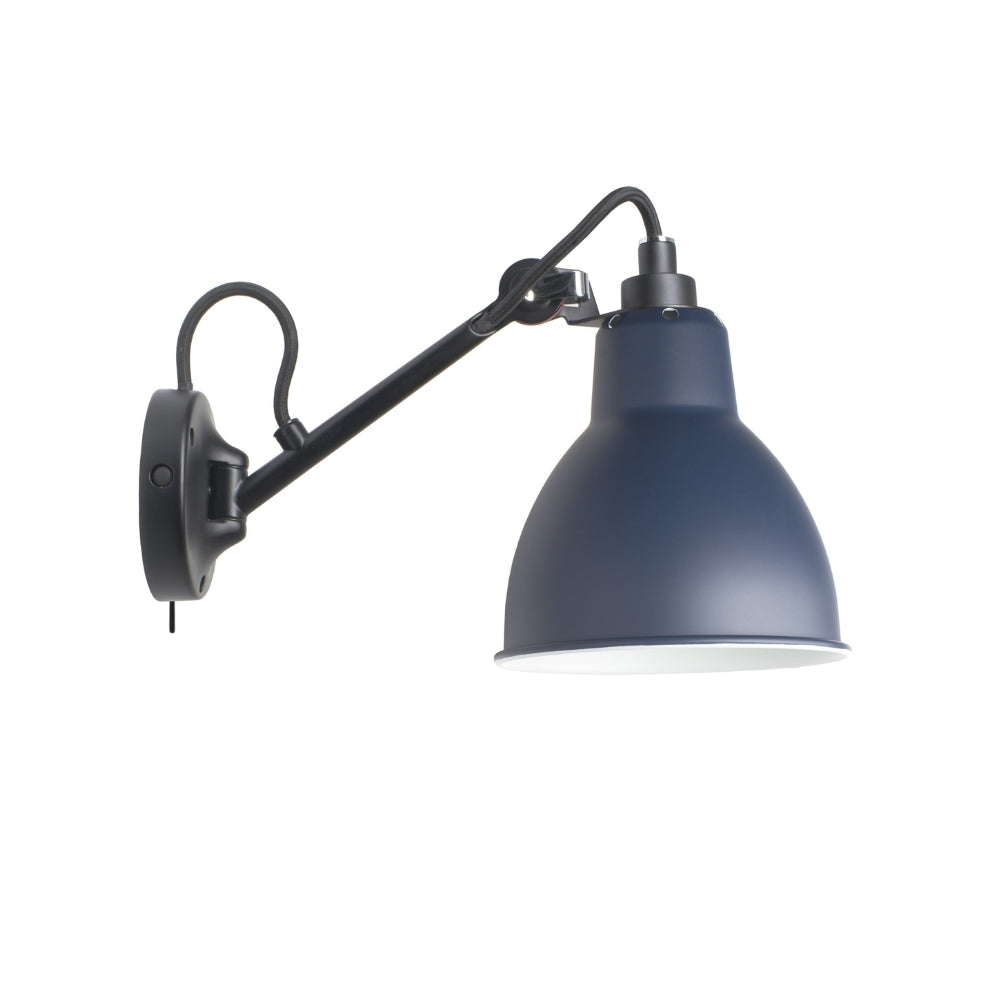 DCW Editions LAMPE GRAS N°104 Blue Wall Light Round Shade (Switched) – from Amos Lighting + Home