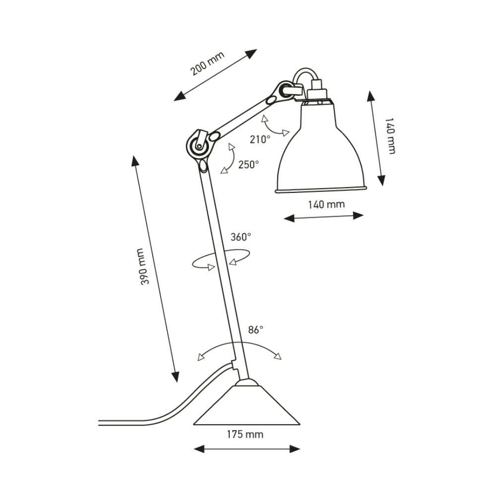 DCW Editions LAMPE GRAS N°205 Yellow Table Lamp Round Shade – from Amos Lighting + Home