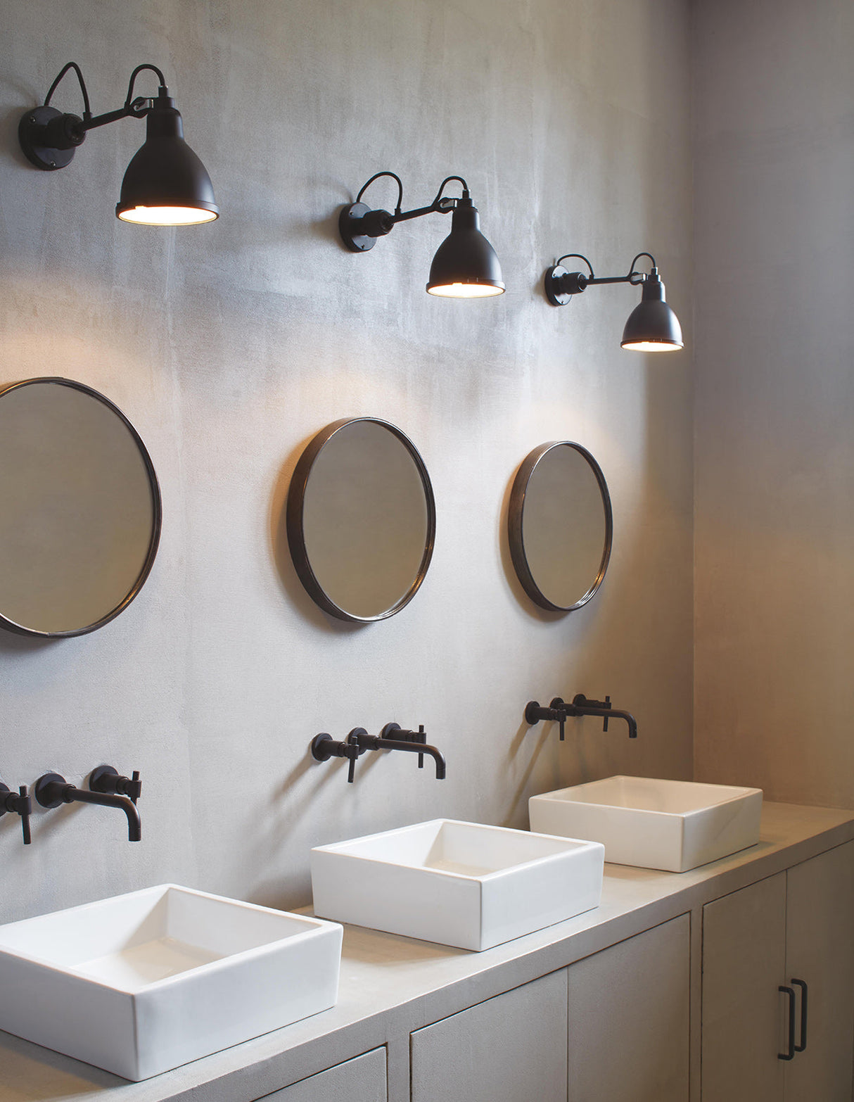 DCW Editions LAMPE GRAS N°304 BATHROOM IP44 Black Wall Light Round Shade – from Amos Lighting + Home