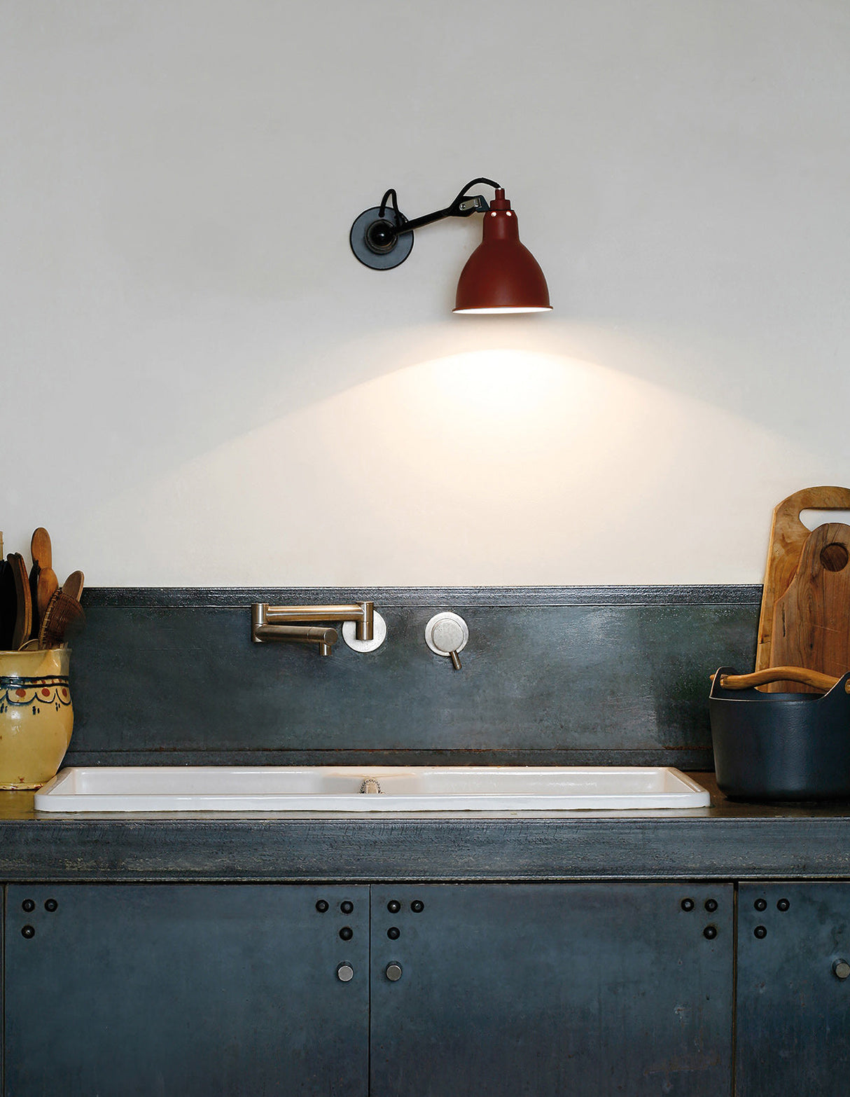 DCW Editions LAMPE GRAS N°304 Blue Wall Light Conic Shade – from Amos Lighting + Home