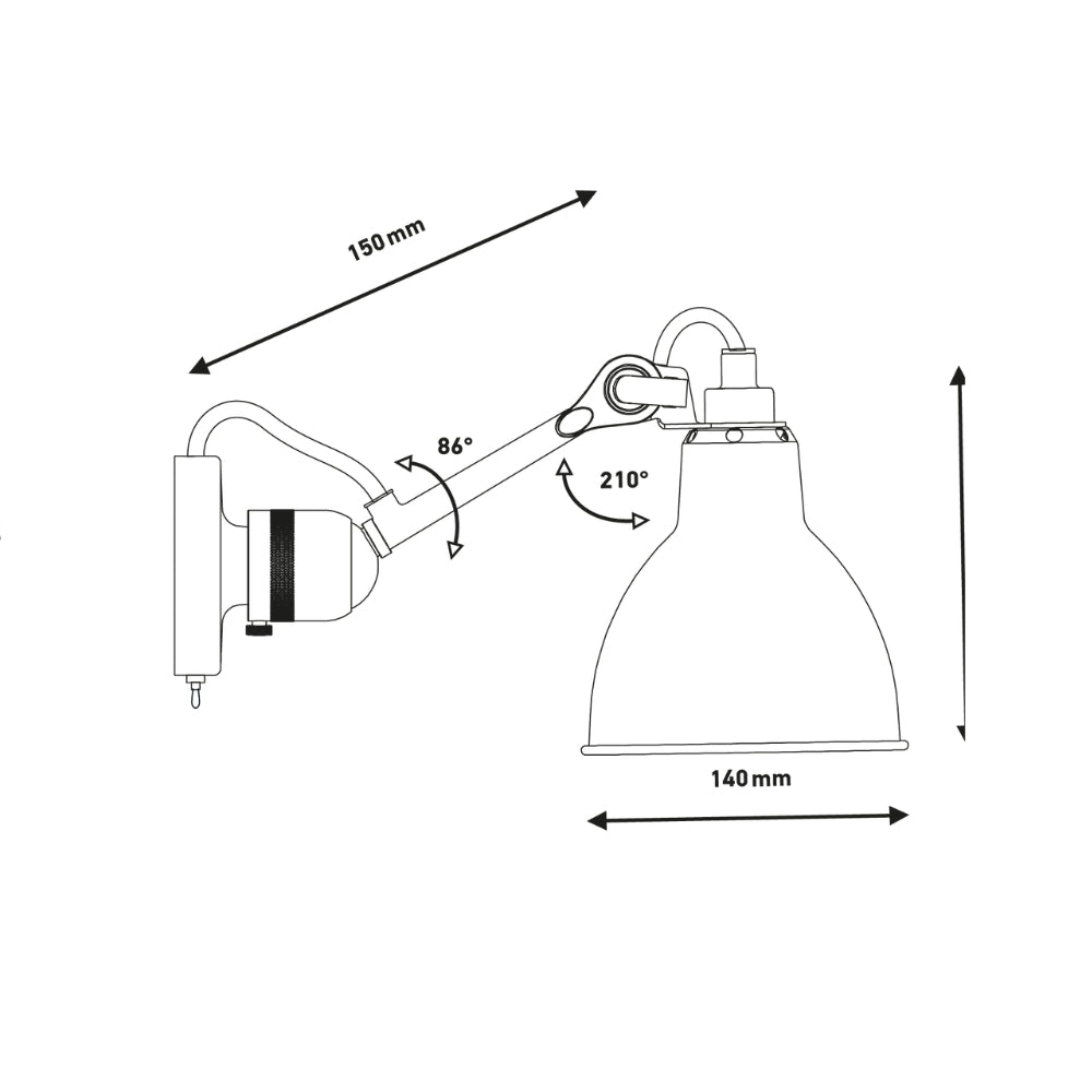 DCW Editions LAMPE GRAS N°304 Copper Wall Light Round Shade (Switched) – from Amos Lighting + Home