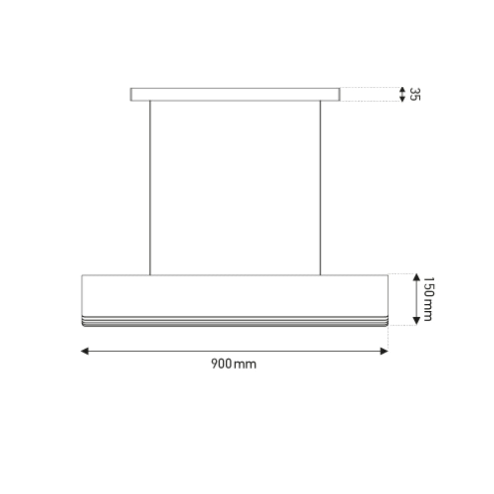 DCW Editions RESPIRO 900 Linear Bar Pendant Gold – from Amos Lighting + Home
