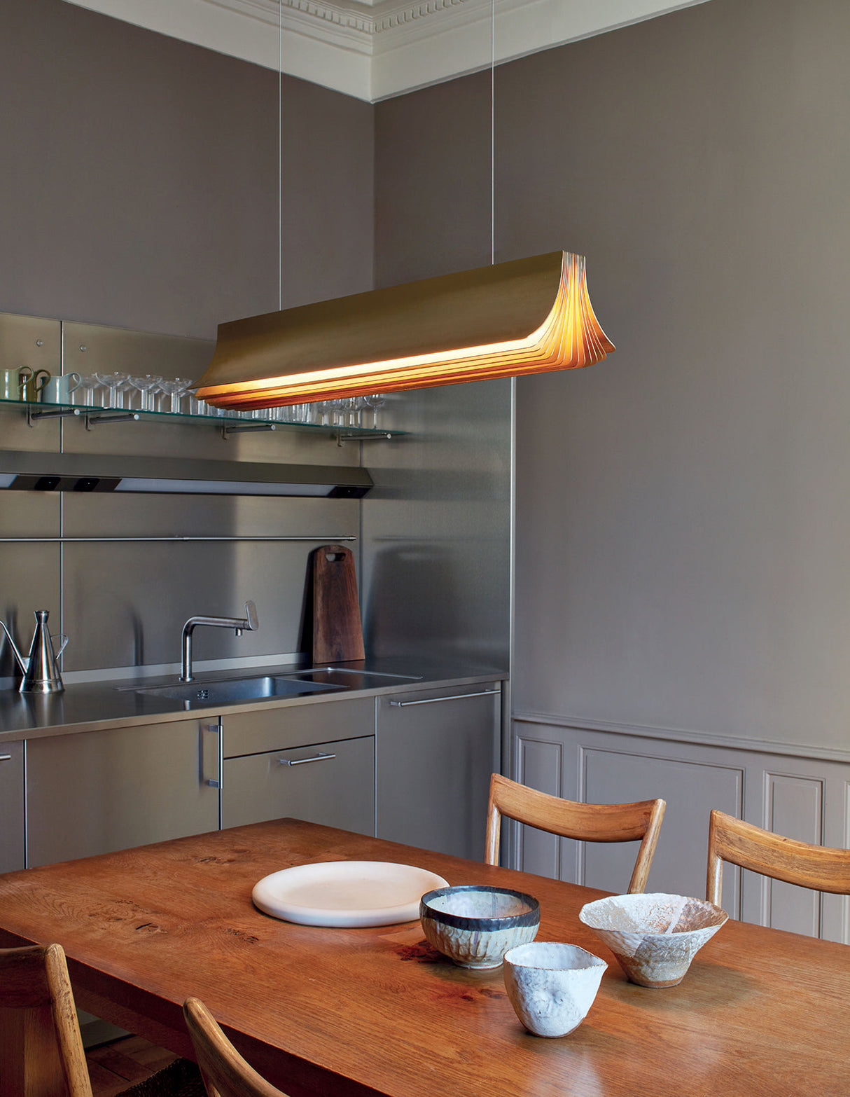 DCW Editions RESPIRO 900 Linear Bar Pendant Gold – from Amos Lighting + Home