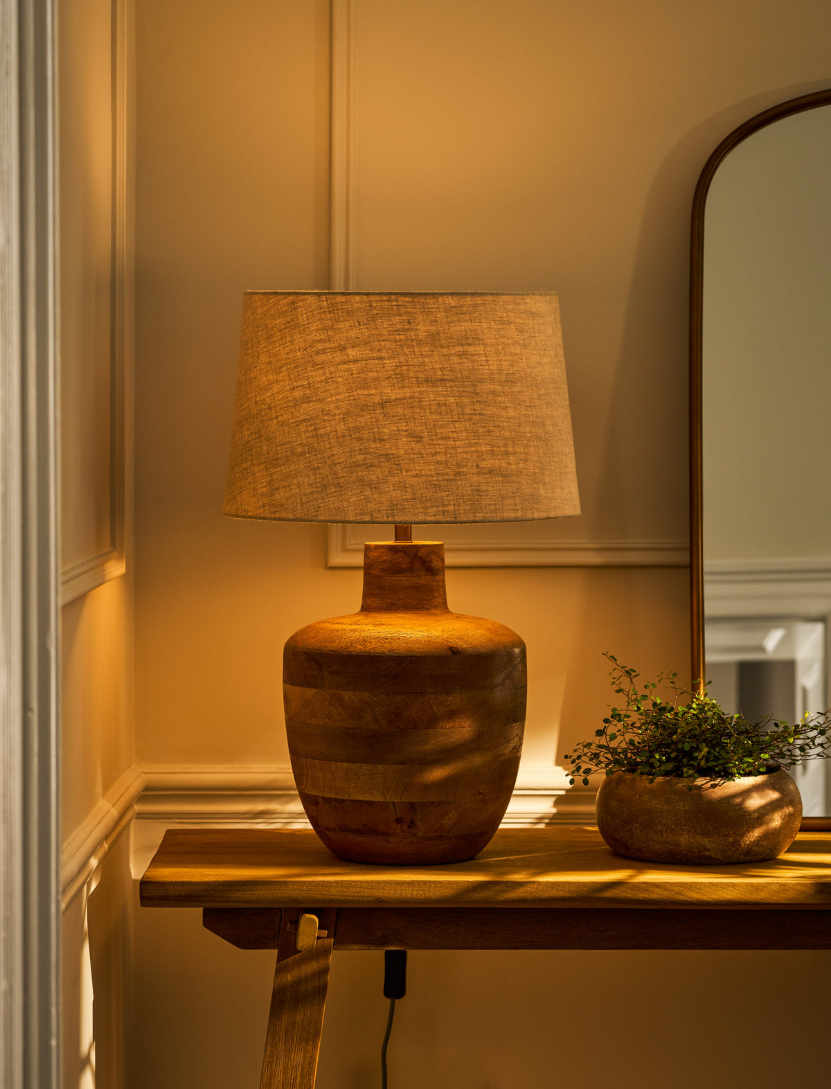 Garden Trading Westridge Table Lamp - Mango Wood, Natural