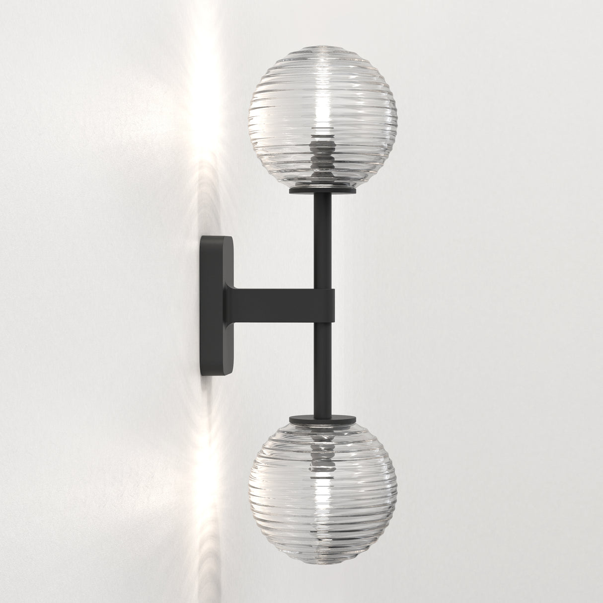 Astro Tacoma Twin Matt Black Bathroom Wall Light