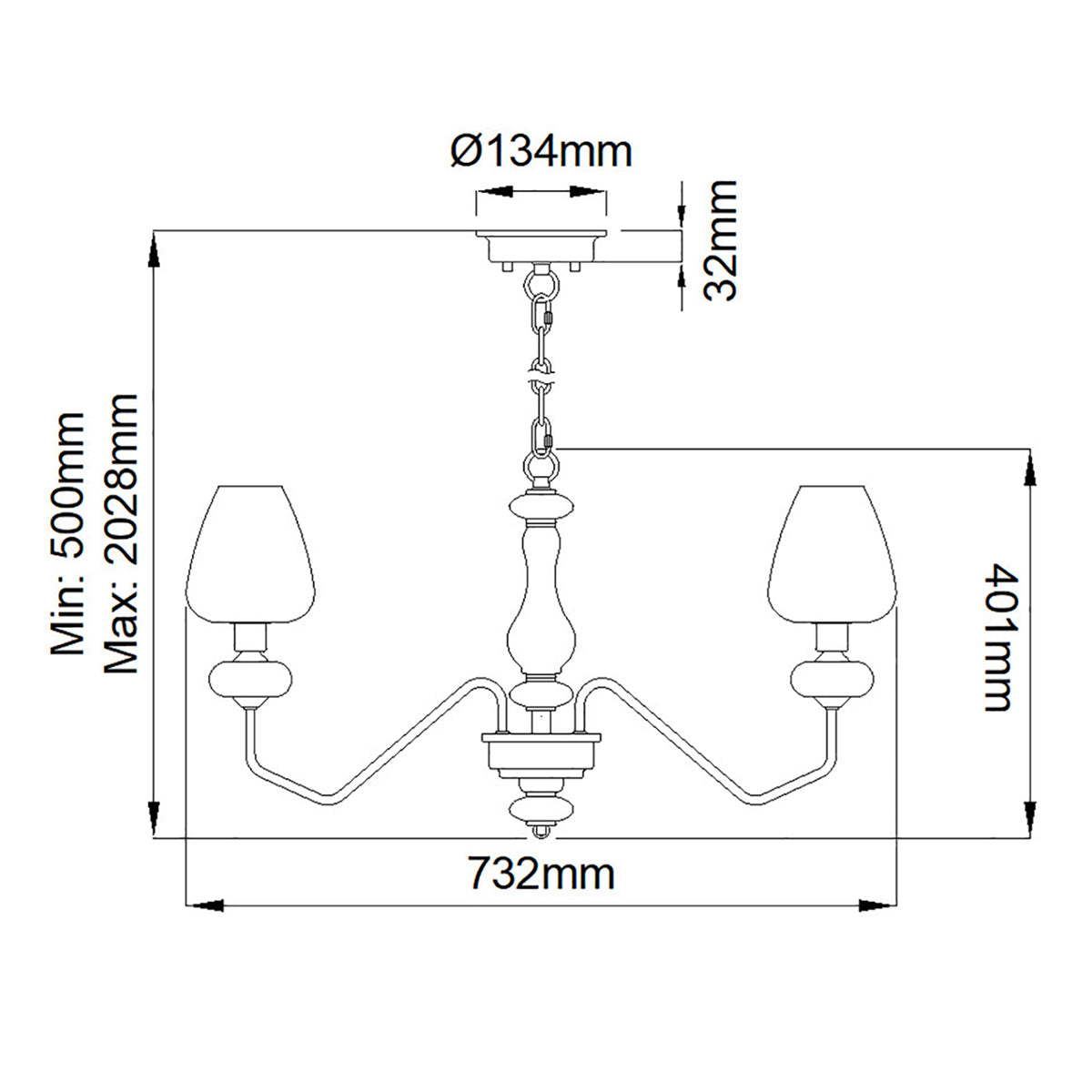 Elstead Armand 5 Light Chandelier