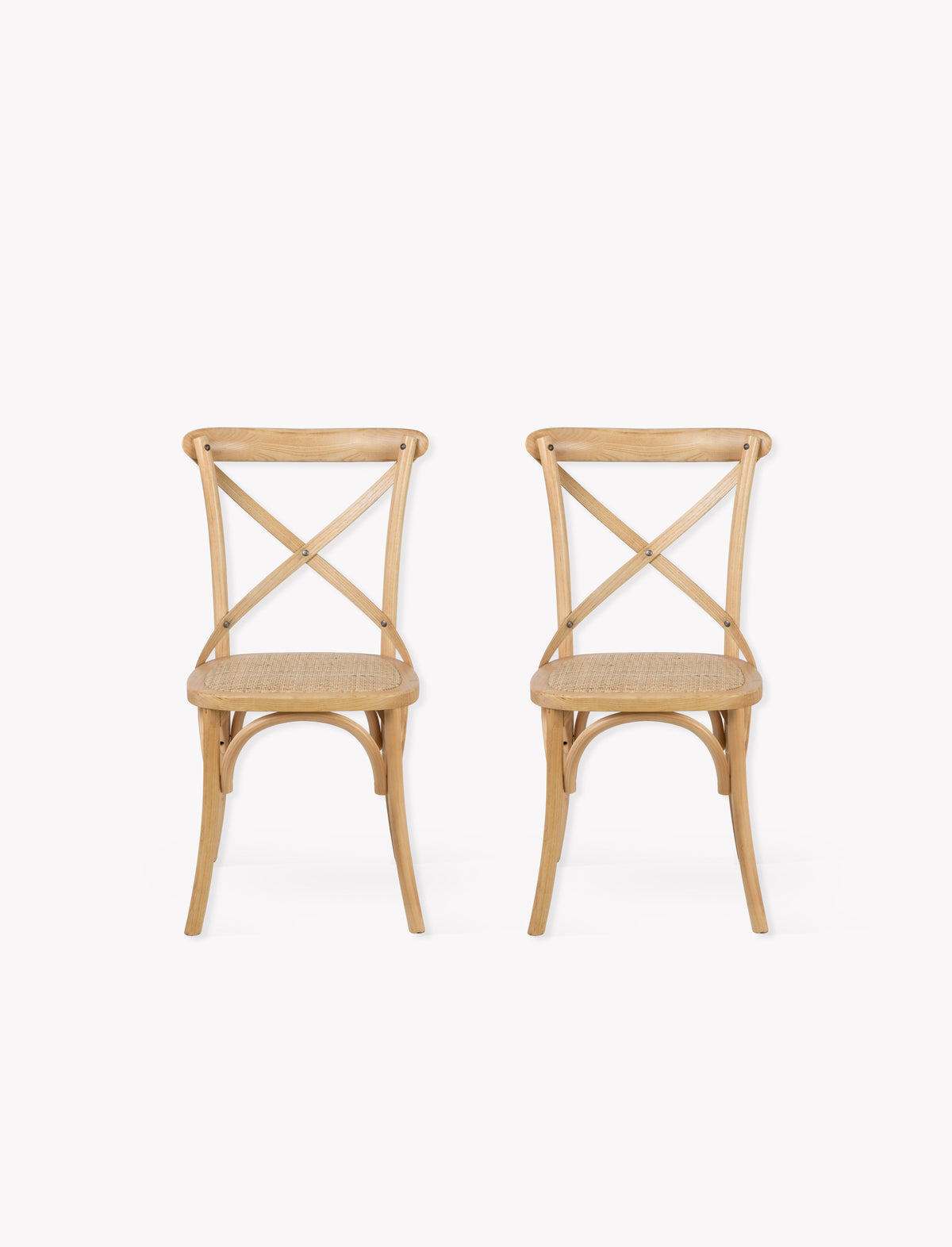 Garden Trading Ferndale Cross Back Dining Chair Elm Wood, Natural, Set of 2