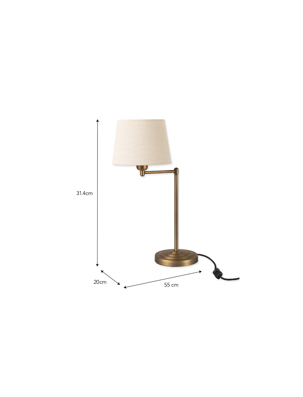 Garden Trading Peartree Table Lamp with Shade Antique Bronze