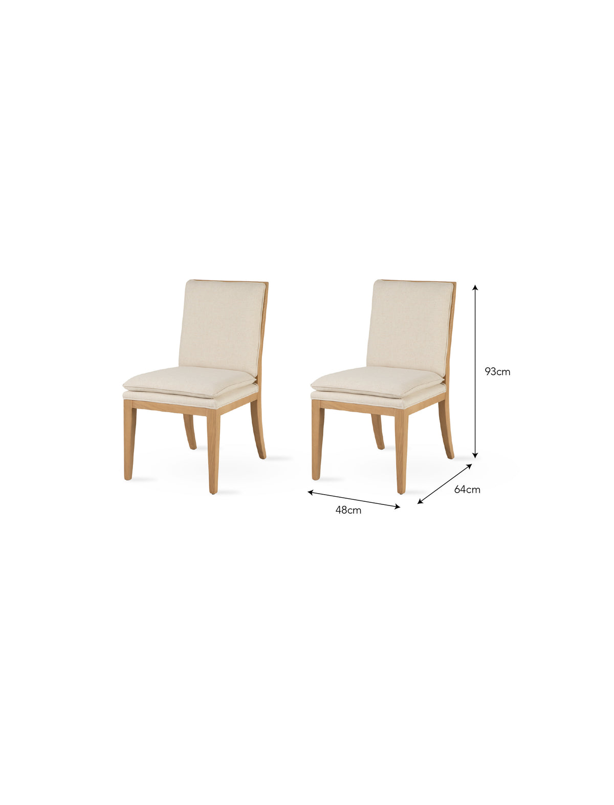 Garden Trading Farmoor Dining Chair Ash Wood, Natural, Set of 2