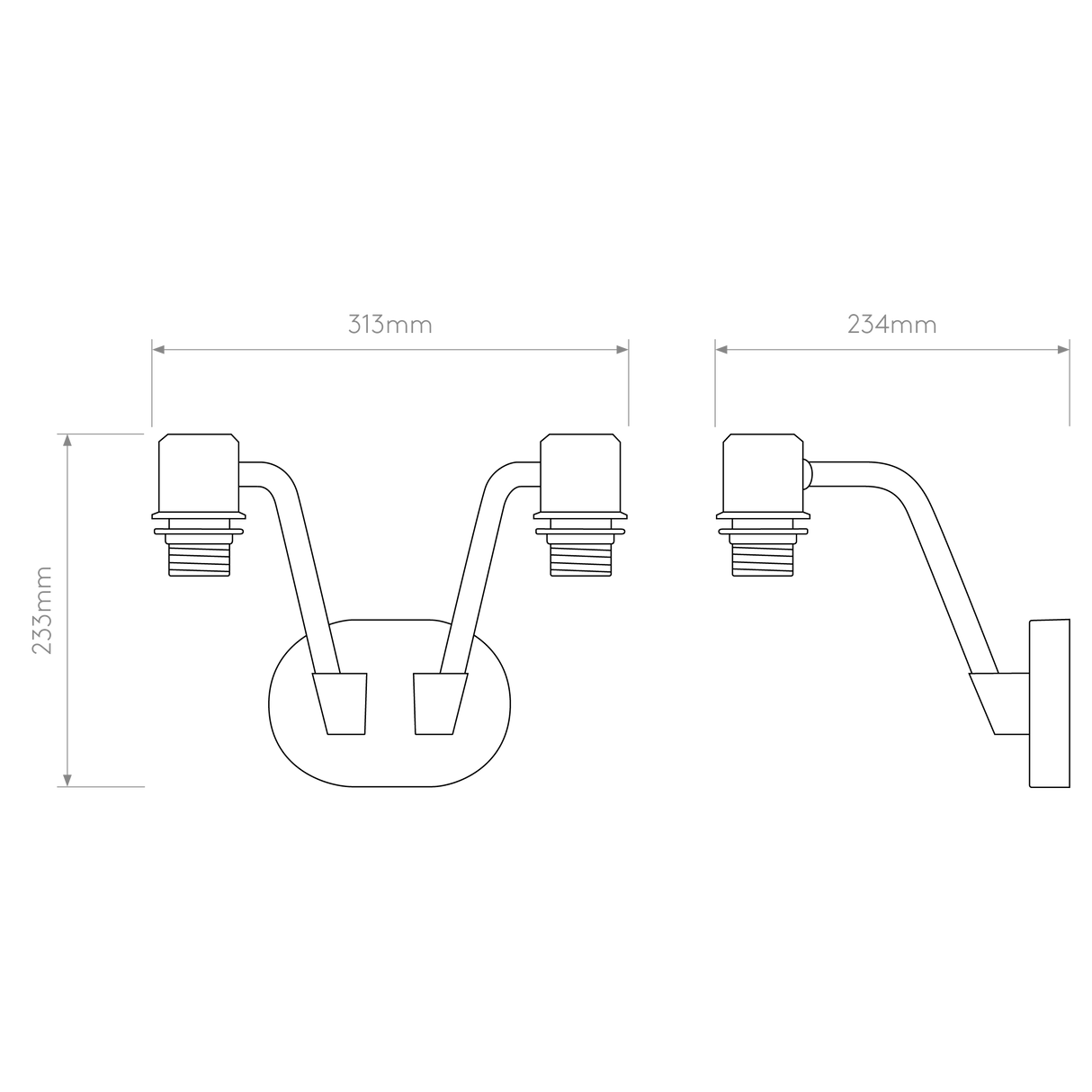 Astro Edward Twin Base Matt Black Interior Wall Light