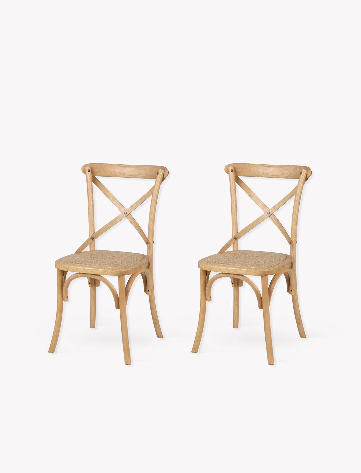 Garden Trading Ferndale Cross Back Dining Chair Elm Wood, Natural, Set of 2
