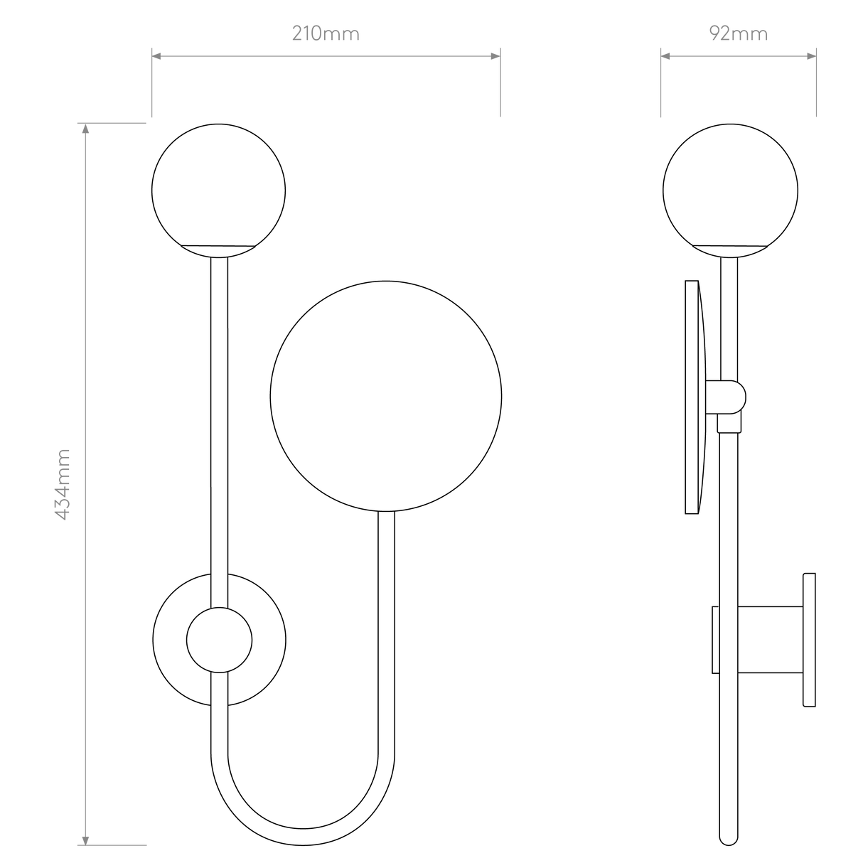 Astro Orb Polished Chrome Bathroom Magnifying Mirror