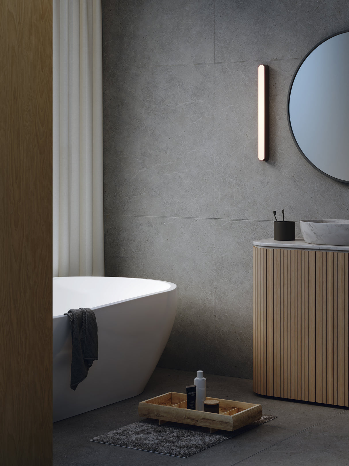 Astro Atticus 600 3000K Matt Black Bathroom Wall Light