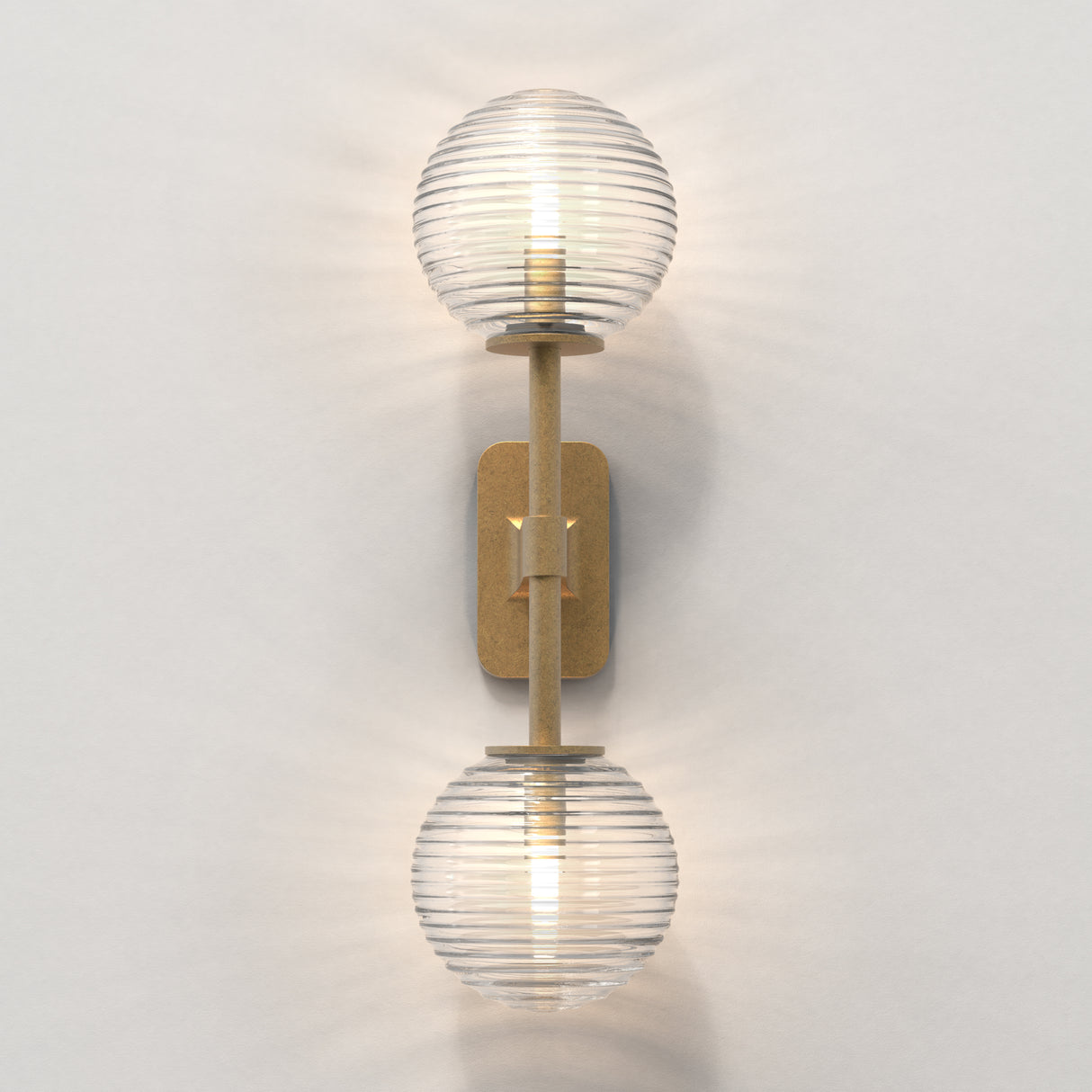 Astro Tacoma Twin Antique Brass Bathroom Wall Light