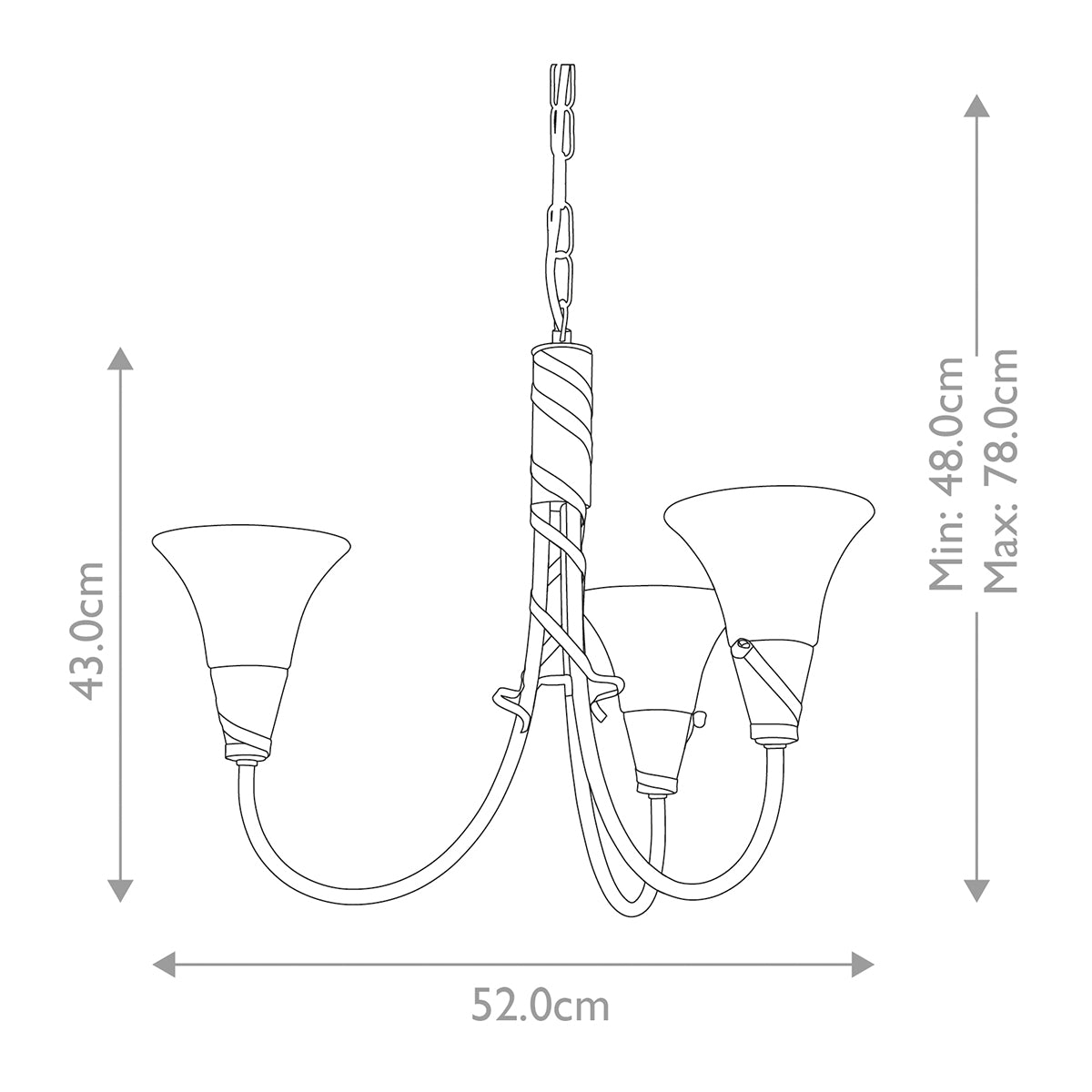 Elstead Emily 3 Light Chandelier