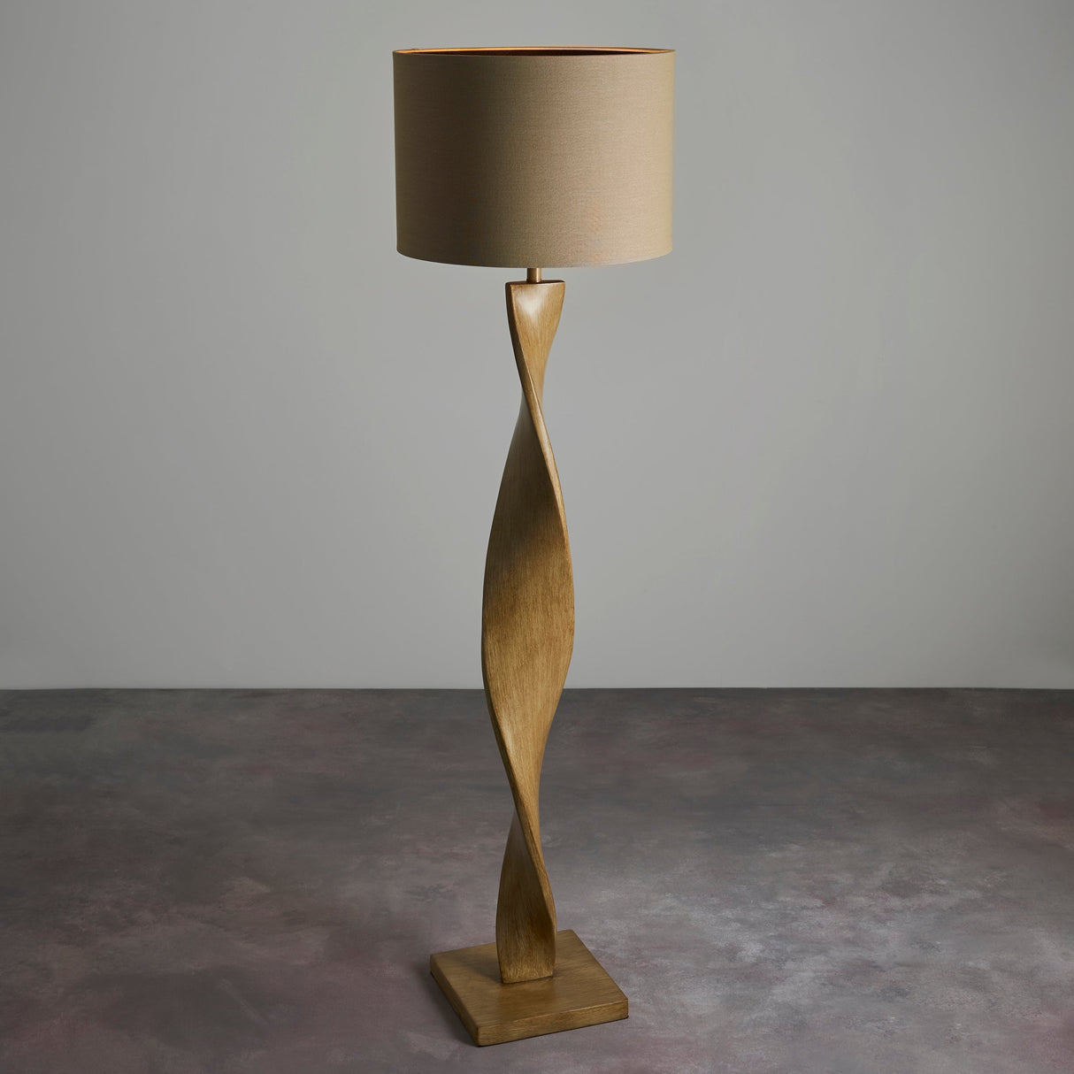 Amos Abia Wood Floor Lamp with Linen Shade – from Amos Lighting + Home