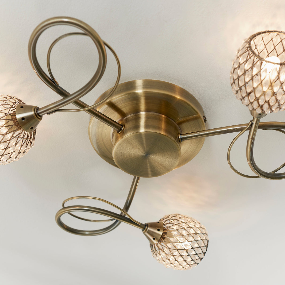 Endon Aherne 3lt Semi flush Antique Brass – from Amos Lighting + Home