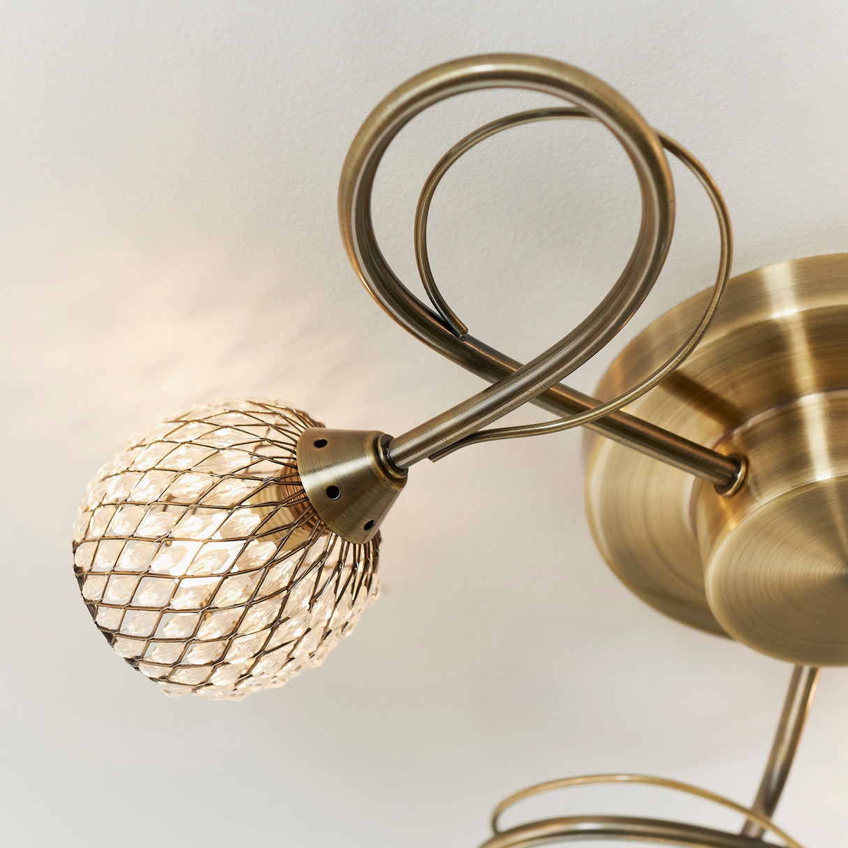 Endon Aherne 3lt Semi flush Antique Brass – from Amos Lighting + Home