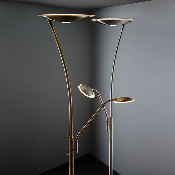 Amos Alassio Uplighter Floor Lamp Antique Brass – from Amos Lighting + Home