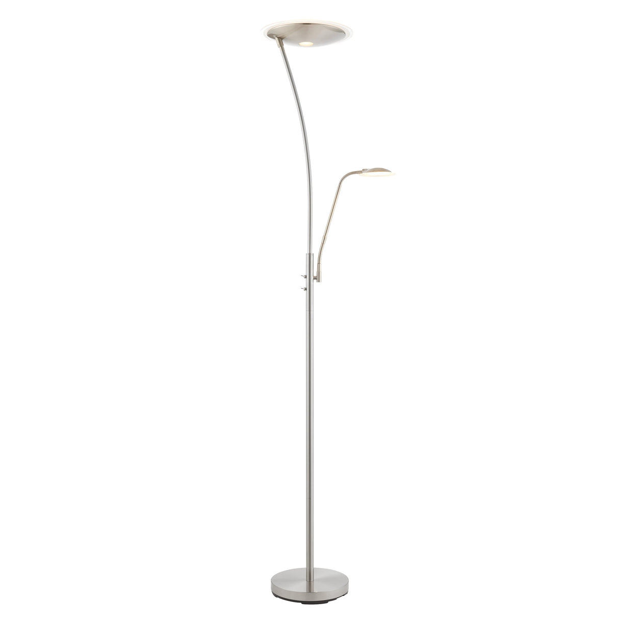 Amos Alassio Uplighter Floor Lamp Satin Chrome – from Amos Lighting + Home