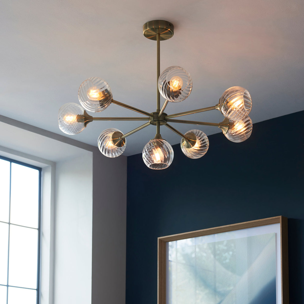Amos Allegra 8lt Chandelier Antique Brass – from Amos Lighting + Home