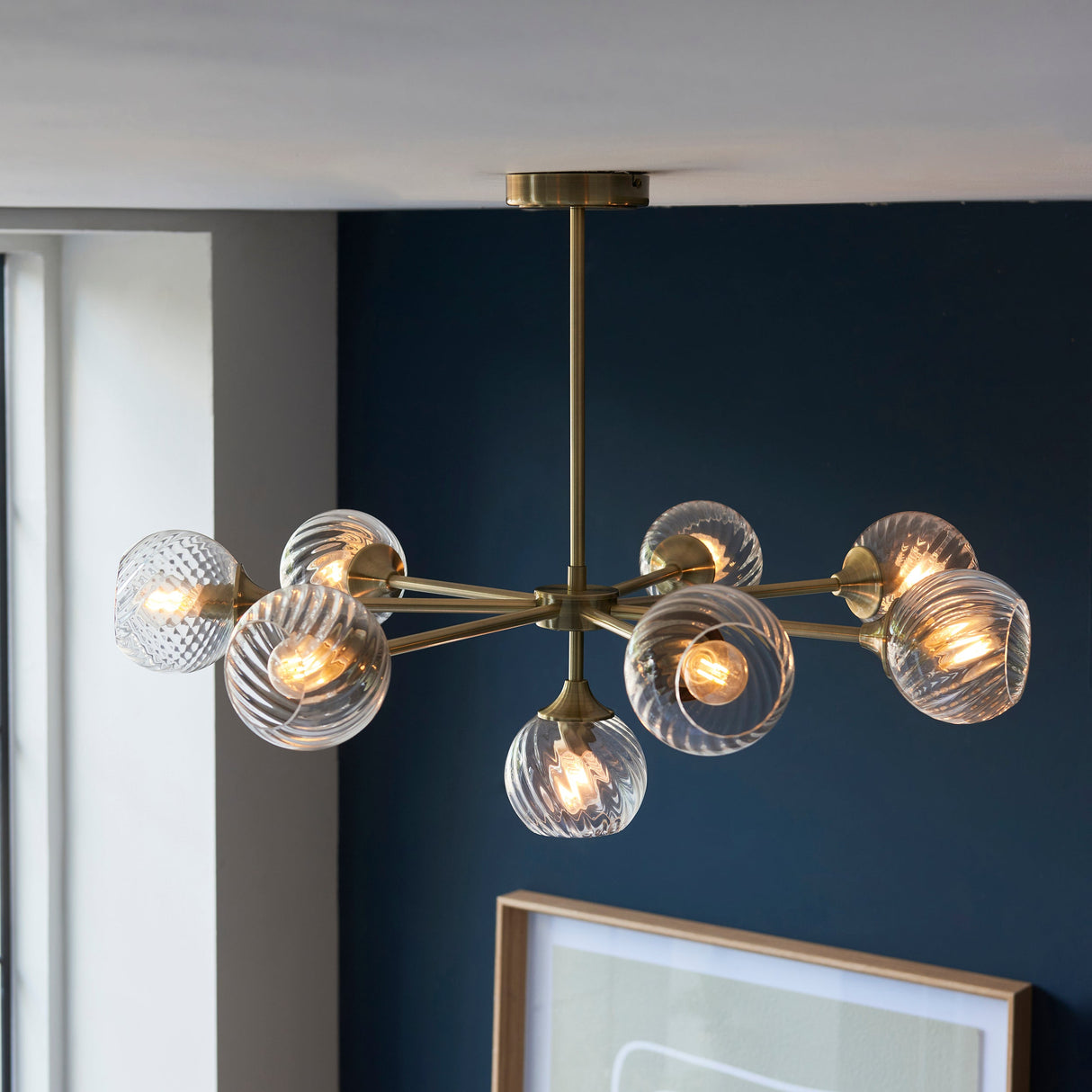 Amos Allegra 8lt Chandelier Antique Brass – from Amos Lighting + Home