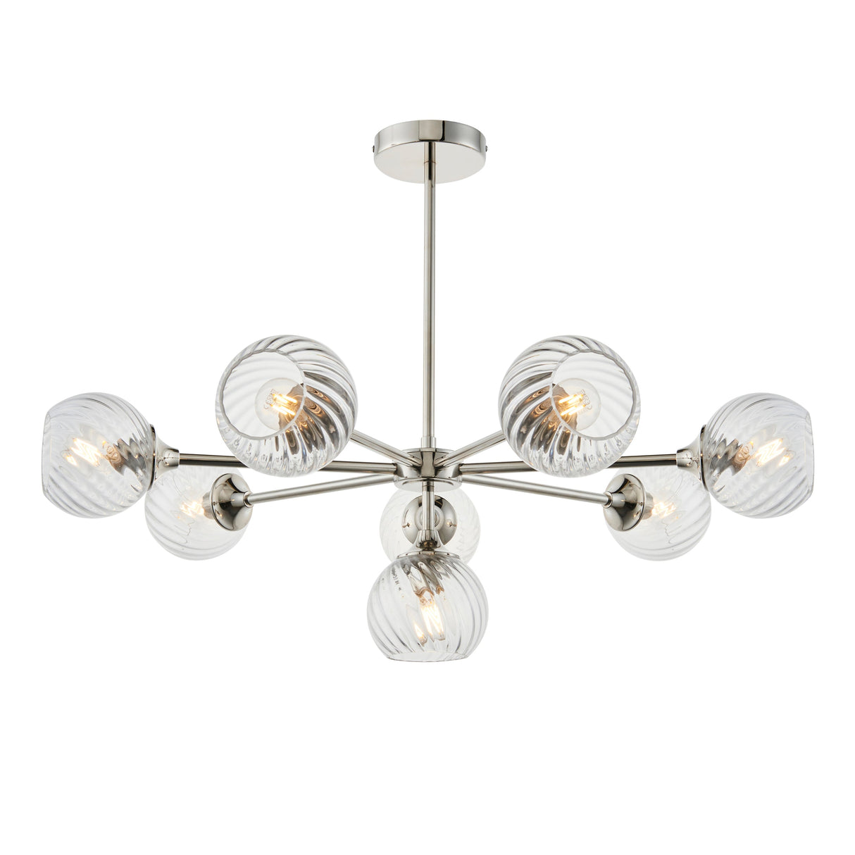 Amos Allegra 8lt Chandelier Bright Nickel – from Amos Lighting + Home