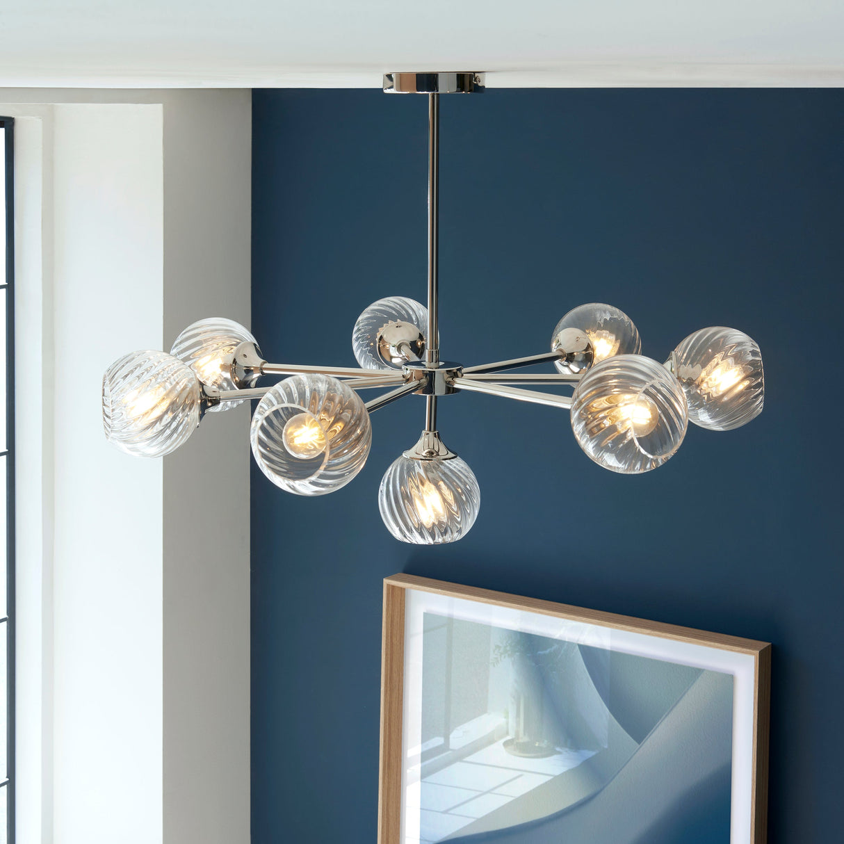 Amos Allegra 8lt Chandelier Bright Nickel – from Amos Lighting + Home