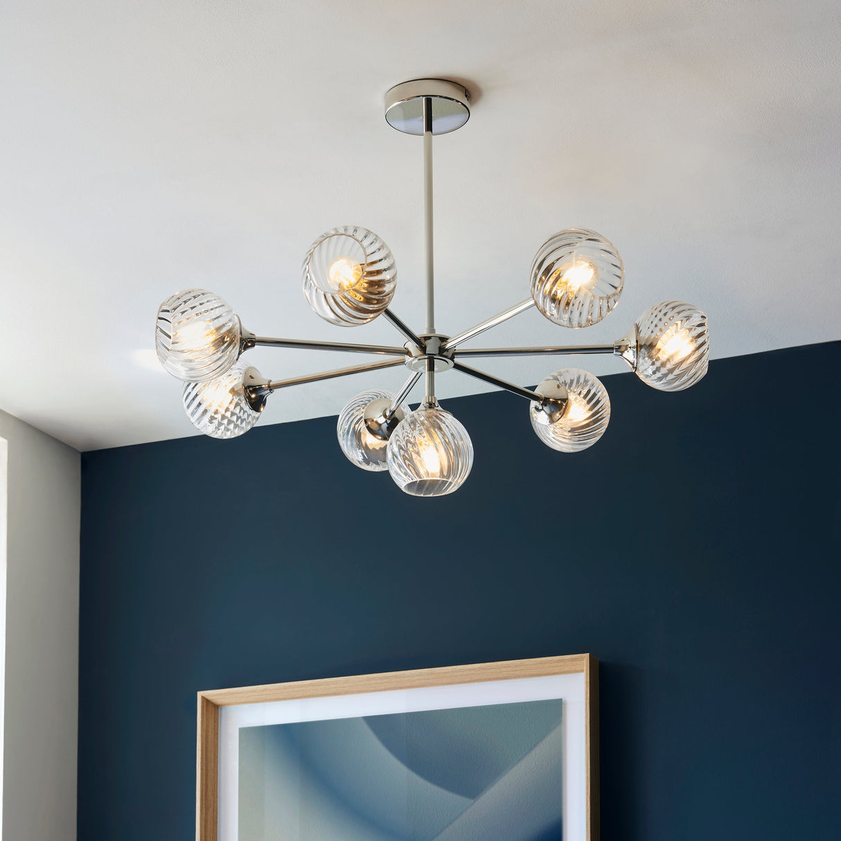 Amos Allegra 8lt Chandelier Bright Nickel – from Amos Lighting + Home