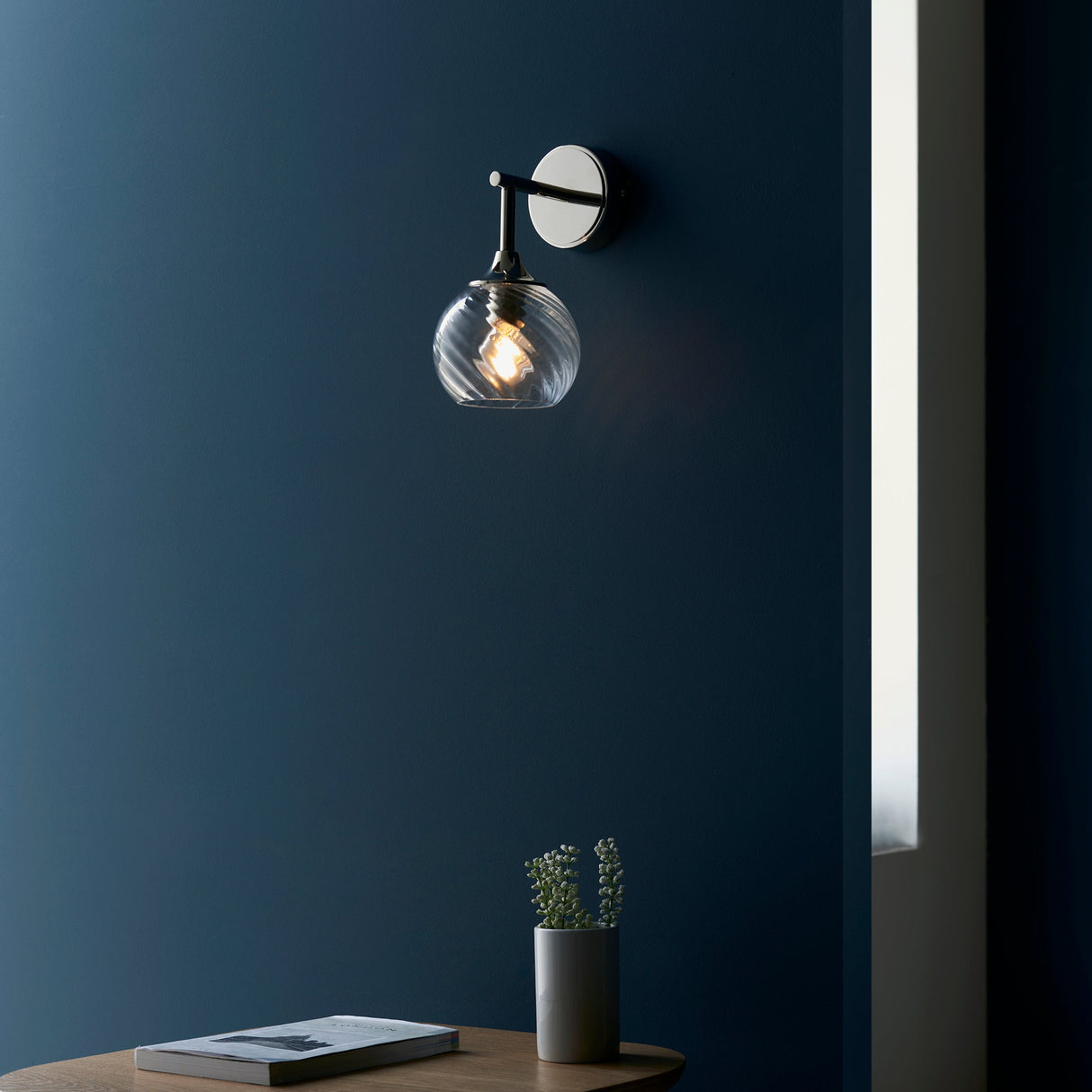 Amos Allegra Wall Light Bright Nickel – from Amos Lighting + Home