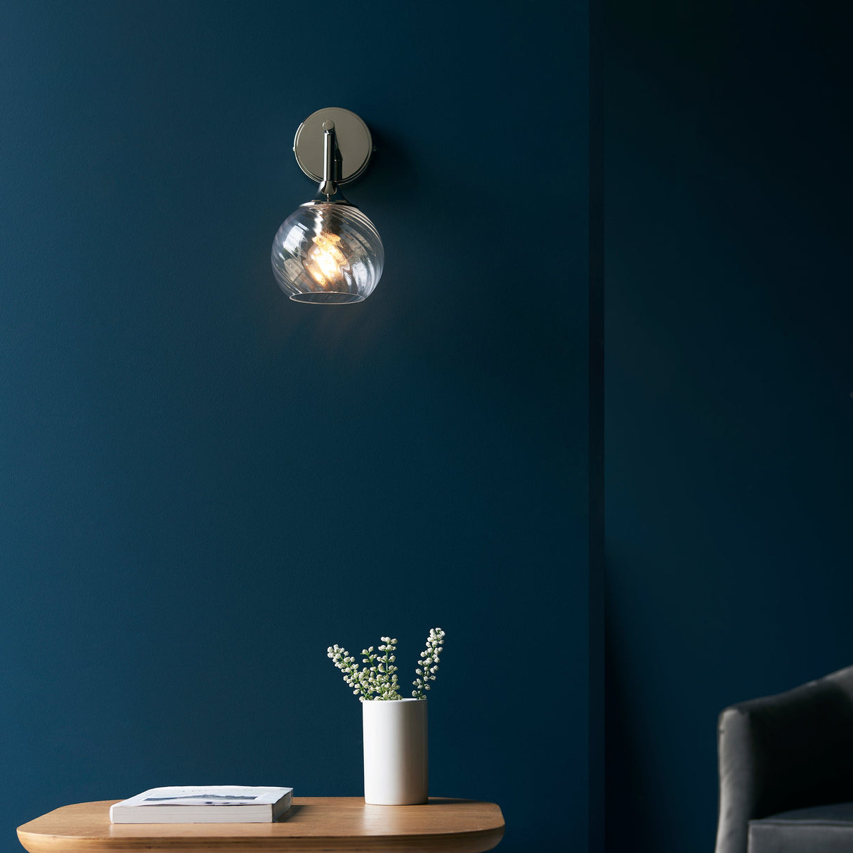 Amos Allegra Wall Light Bright Nickel – from Amos Lighting + Home