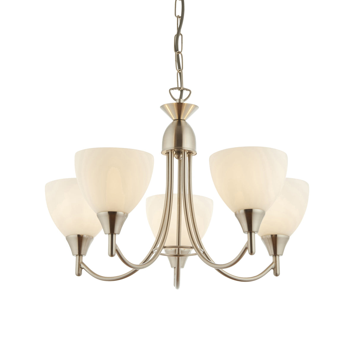 Endon Alton 5lt Chandelier Satin Chrome – from Amos Lighting + Home