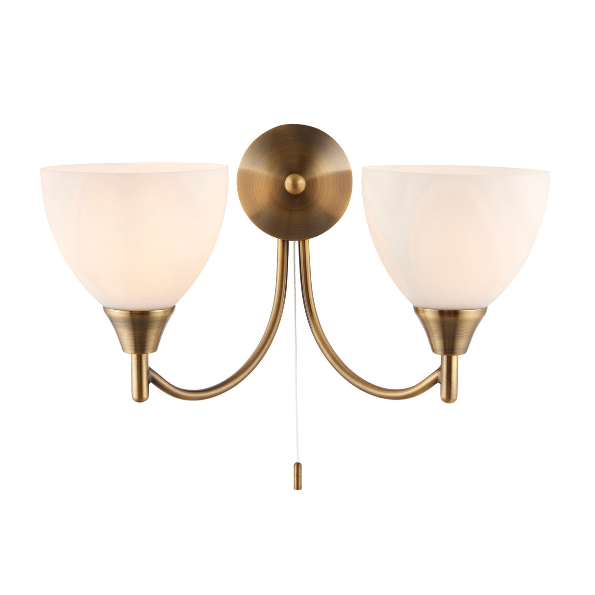 Endon Alton Twin Wall Light Antique Brass – from Amos Lighting + Home