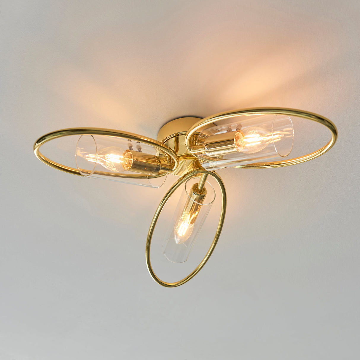 Amos Amari 3lt Semi flush Polished Brass – from Amos Lighting + Home