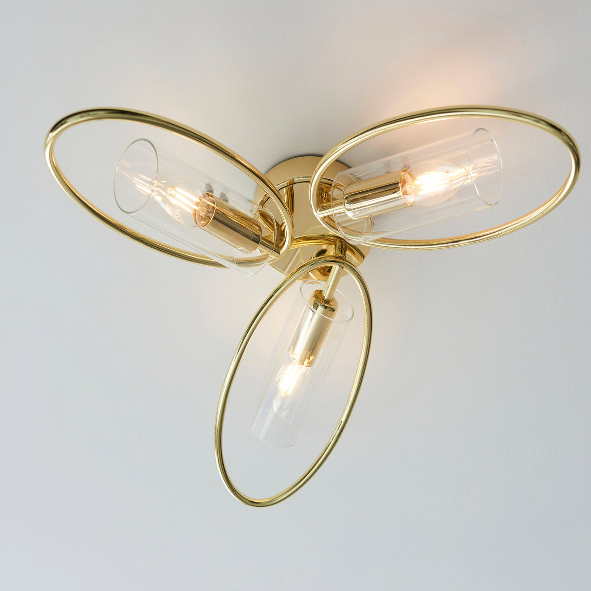 Amos Amari 3lt Semi flush Polished Brass – from Amos Lighting + Home