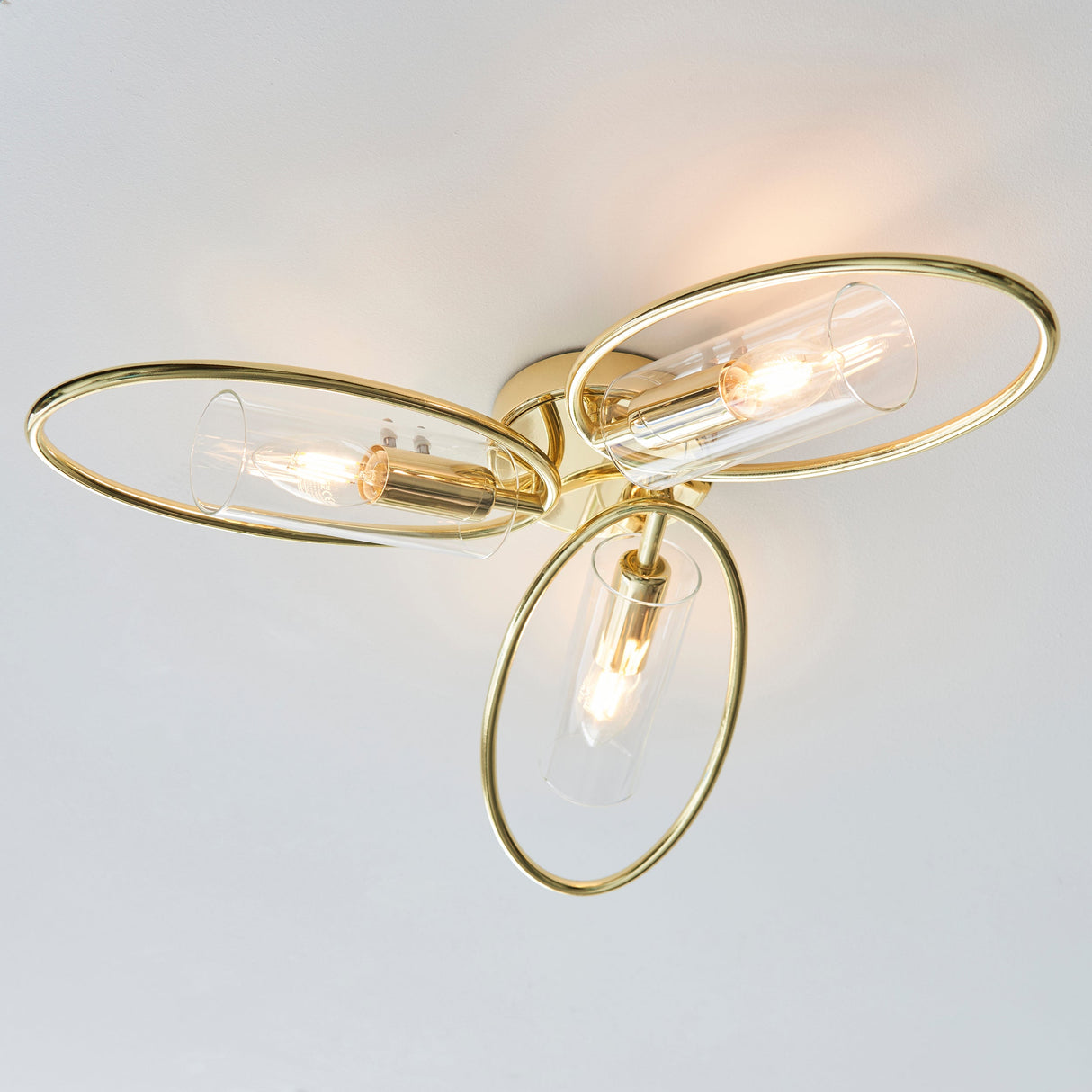 Amos Amari 3lt Semi flush Polished Brass – from Amos Lighting + Home