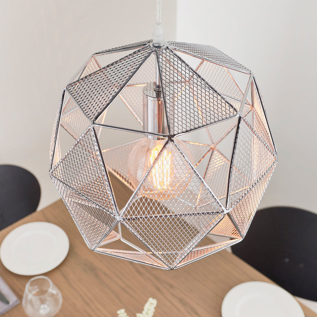 Endon Armour Pendant Chrome – from Amos Lighting + Home