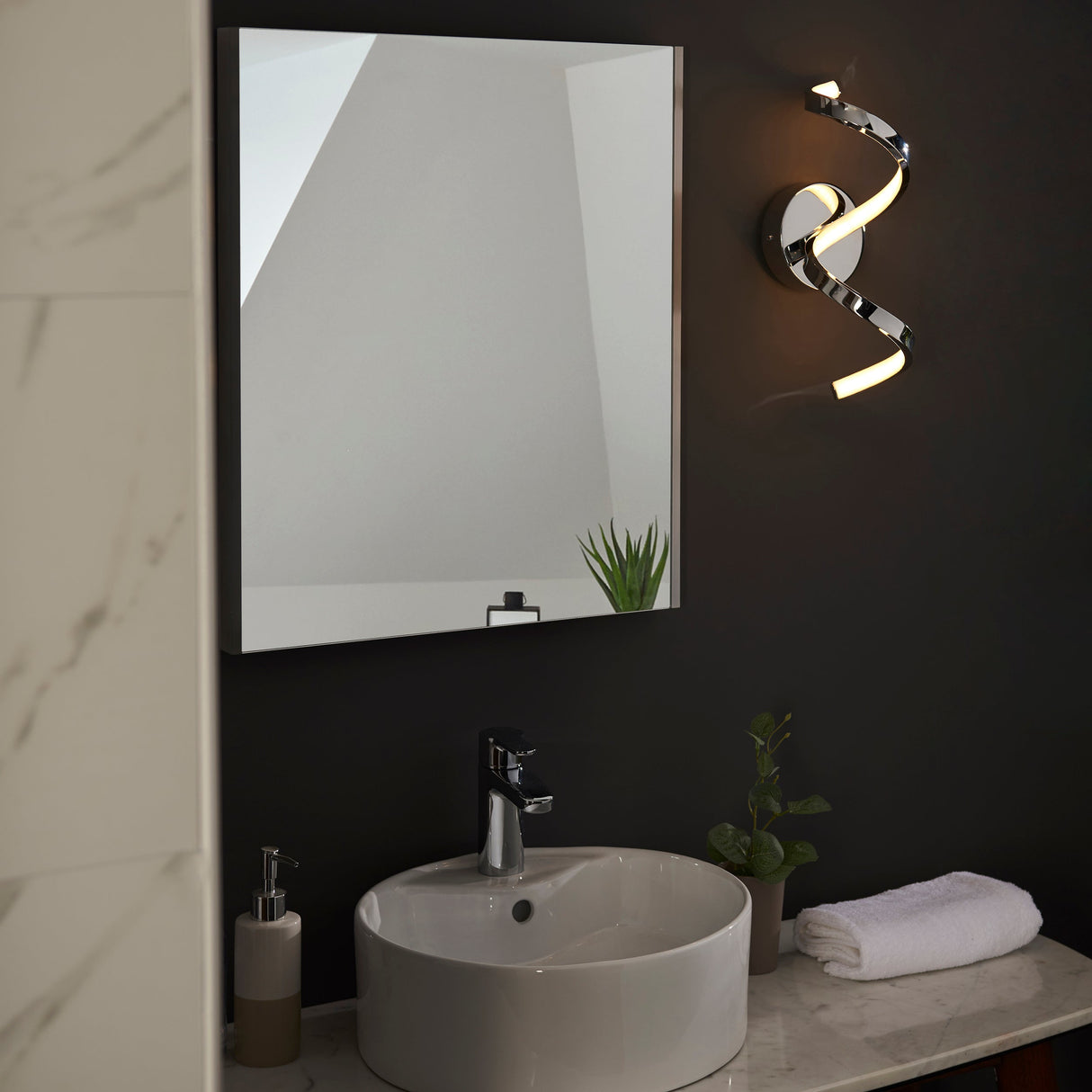Amos Astral Chrome LED Bathroom Wall Light – from Amos Lighting + Home