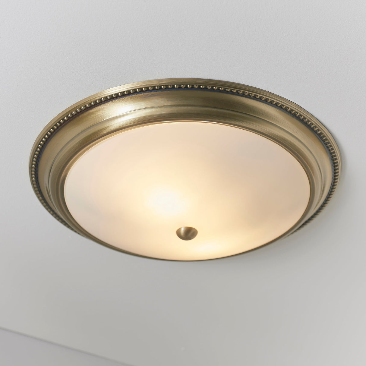 Amos Atlas Antique Brass Flush Ceiling Light – from Amos Lighting + Home