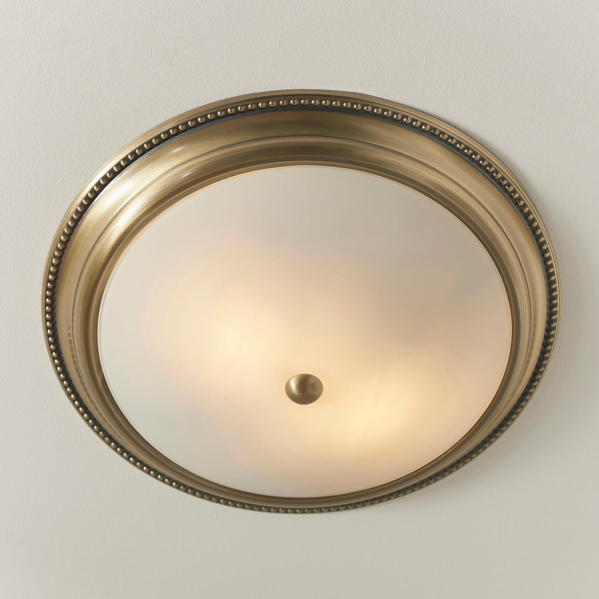Amos Atlas Antique Brass Flush Ceiling Light – from Amos Lighting + Home
