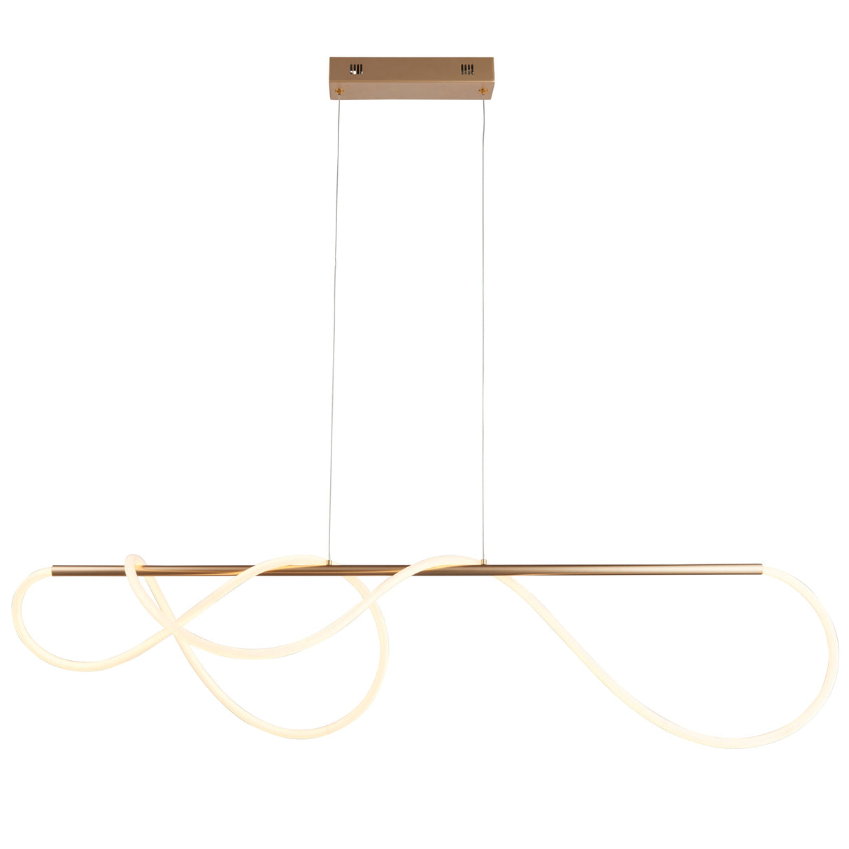Amos Attalea LED Linear Pendant Satin Gold – from Amos Lighting + Home