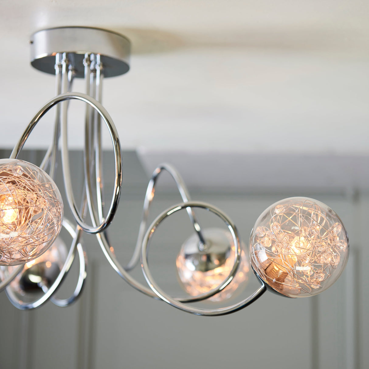 Amos Auria Chrome 6lt Semi flush – from Amos Lighting + Home