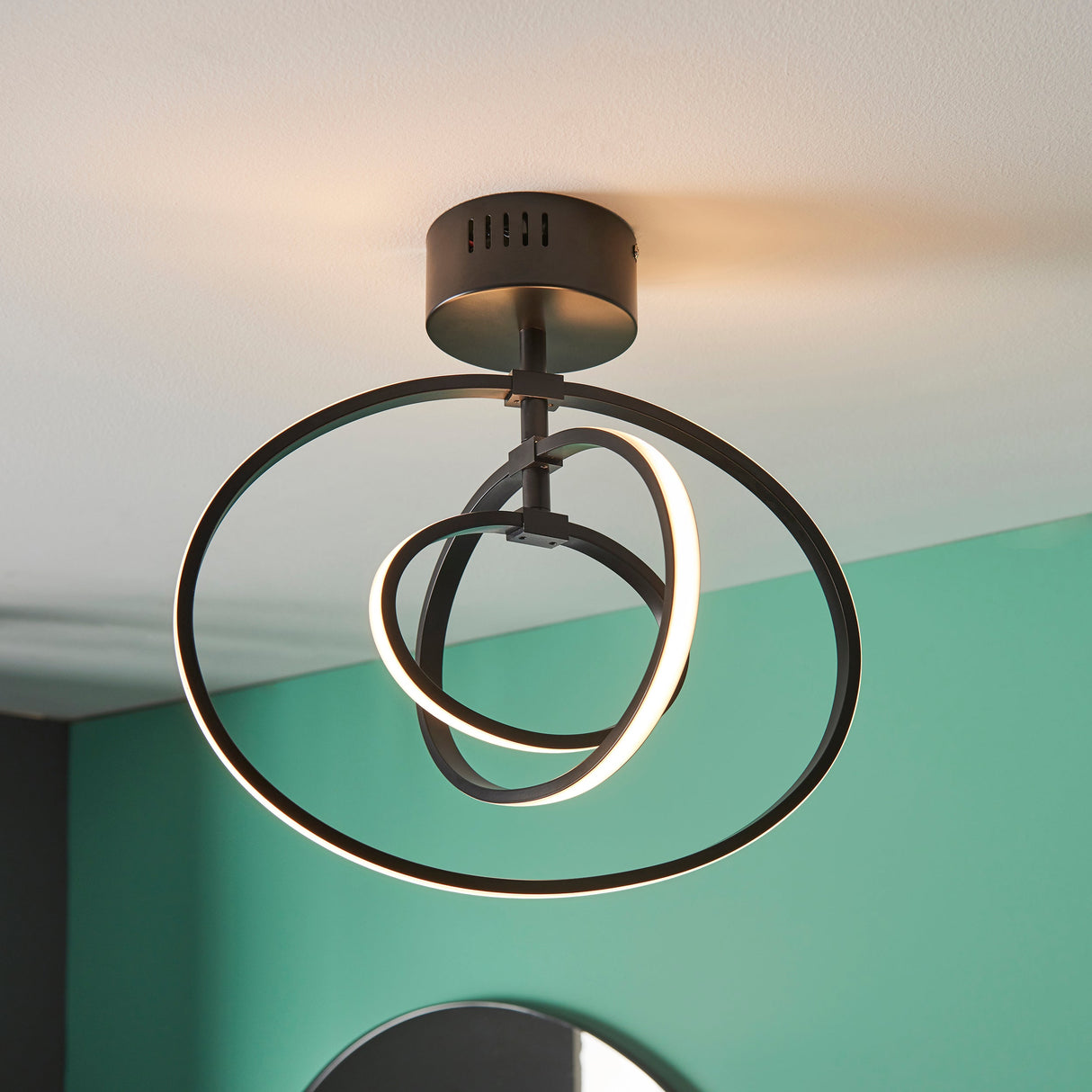Amos Avali 1lt Semi flush Black – from Amos Lighting + Home